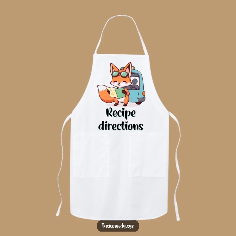 Add a touch of witty guidance to your kitchen adventures with this funny apron. A fox ensures you always find the right flavor.