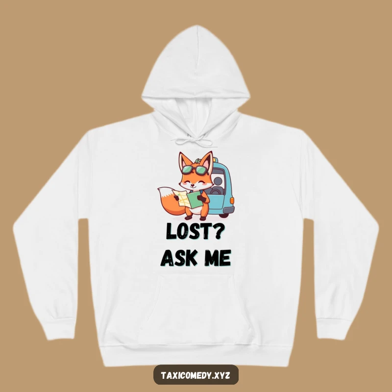 Stay warm and witty with this funny hoodie. A clever fox leads the way, offering humorous direction.
