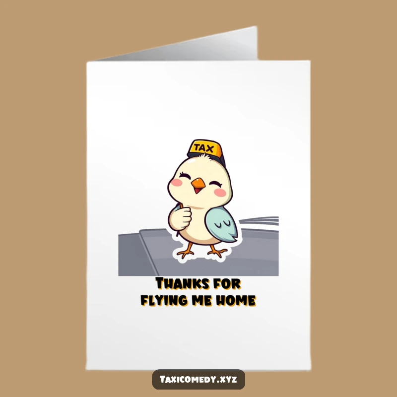 Send thanks with this winking bird taxi card, a free printable you can print at home. A delightful, humorous way to express thanks!
