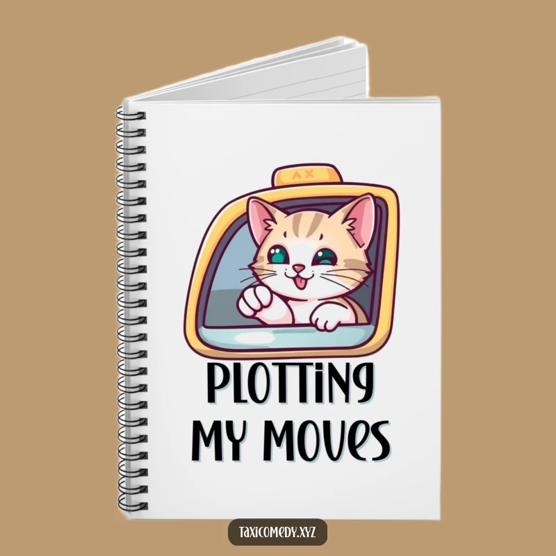 Funny Curious Cat Taxi Notebook: Jot Notes with a Pointing Feline Hilariously