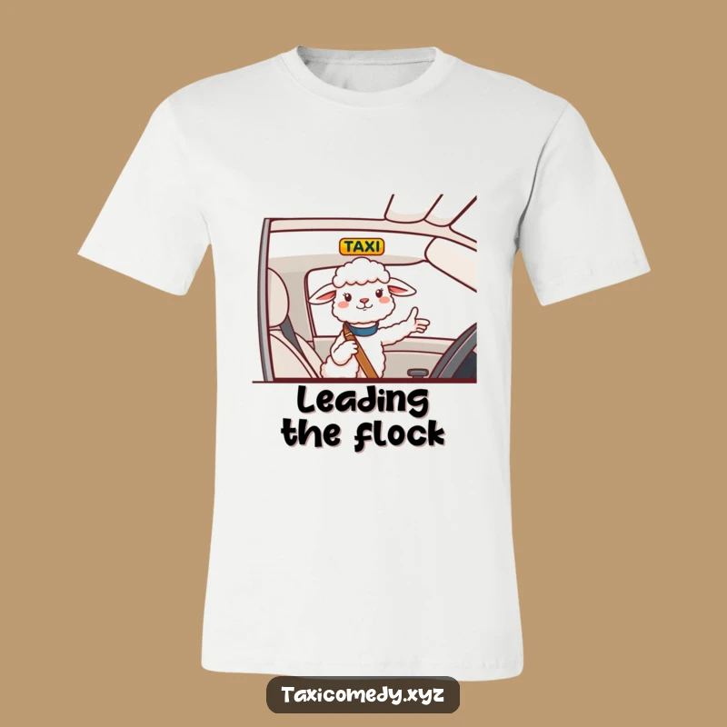 Funny Sheep Navigator T-Shirt: Cheerful Sheep Guides the Way, Humorous Apparel